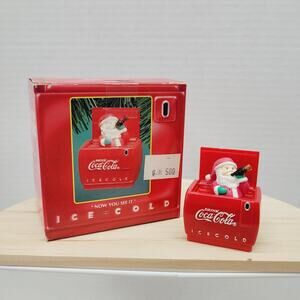 Vtg 1994 Enesco Coca Cola Christmas Ornament Now You See it Santa Deliveries